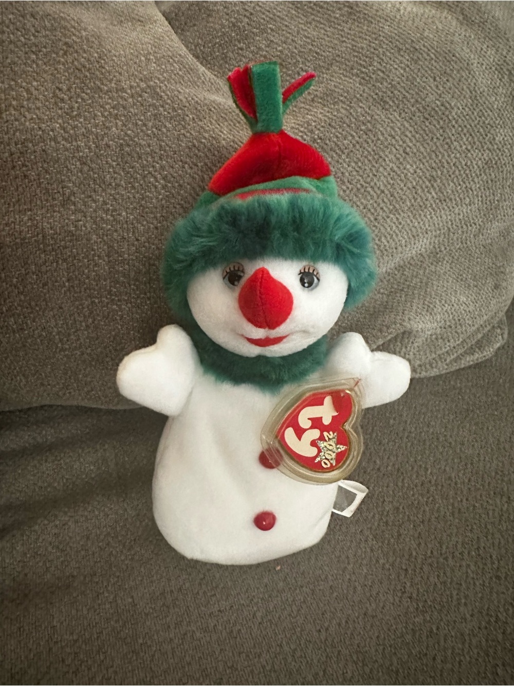 Ty Snowgirl Beanie Babies Holiday Snowman Plush
